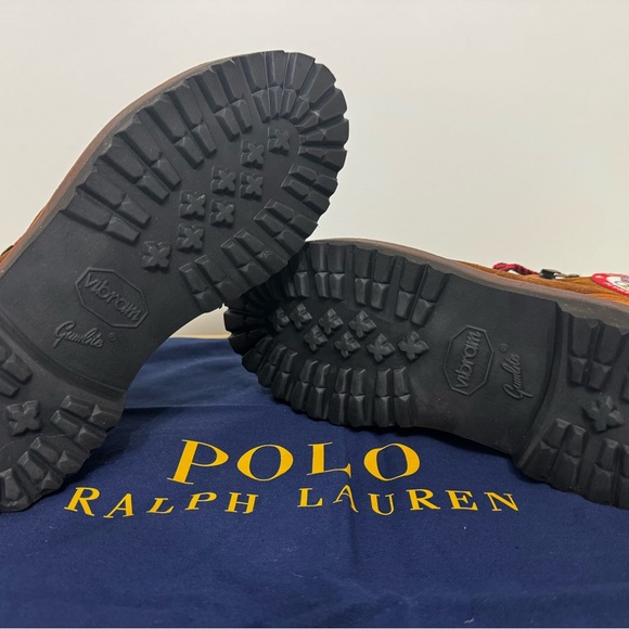Ralph Lauren Brown Hiking Boots with Red Laces - Picture 7 of 8